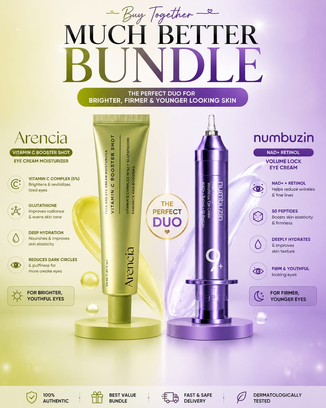 Arencia Vit C Cream & Numbuzin 9+ Eye Cream