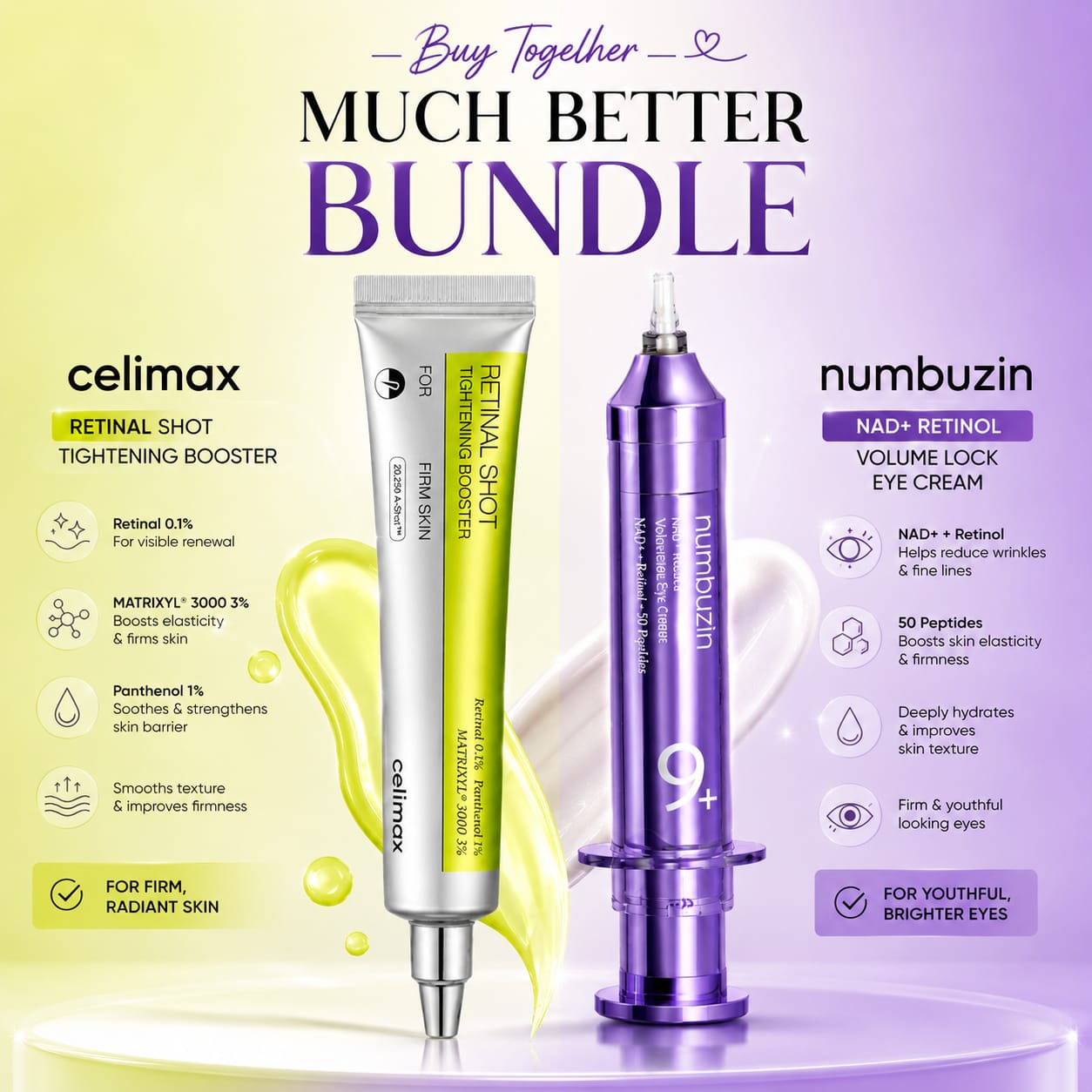Celimax Retinal Shot & Numbuzin 9+ Eye Cream