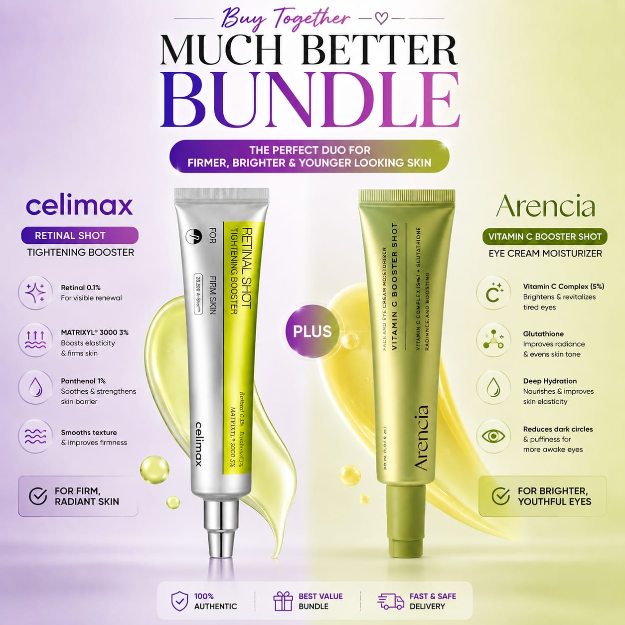 Celimax Retinal Shot & Arencia Vit C Cream